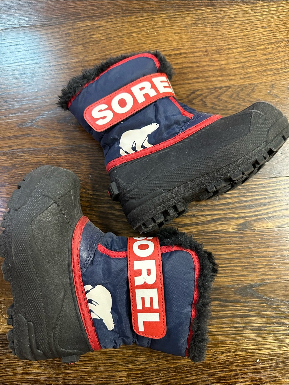 Sorel Kids Navy, Red and Black Polar Bear Snow Boots
